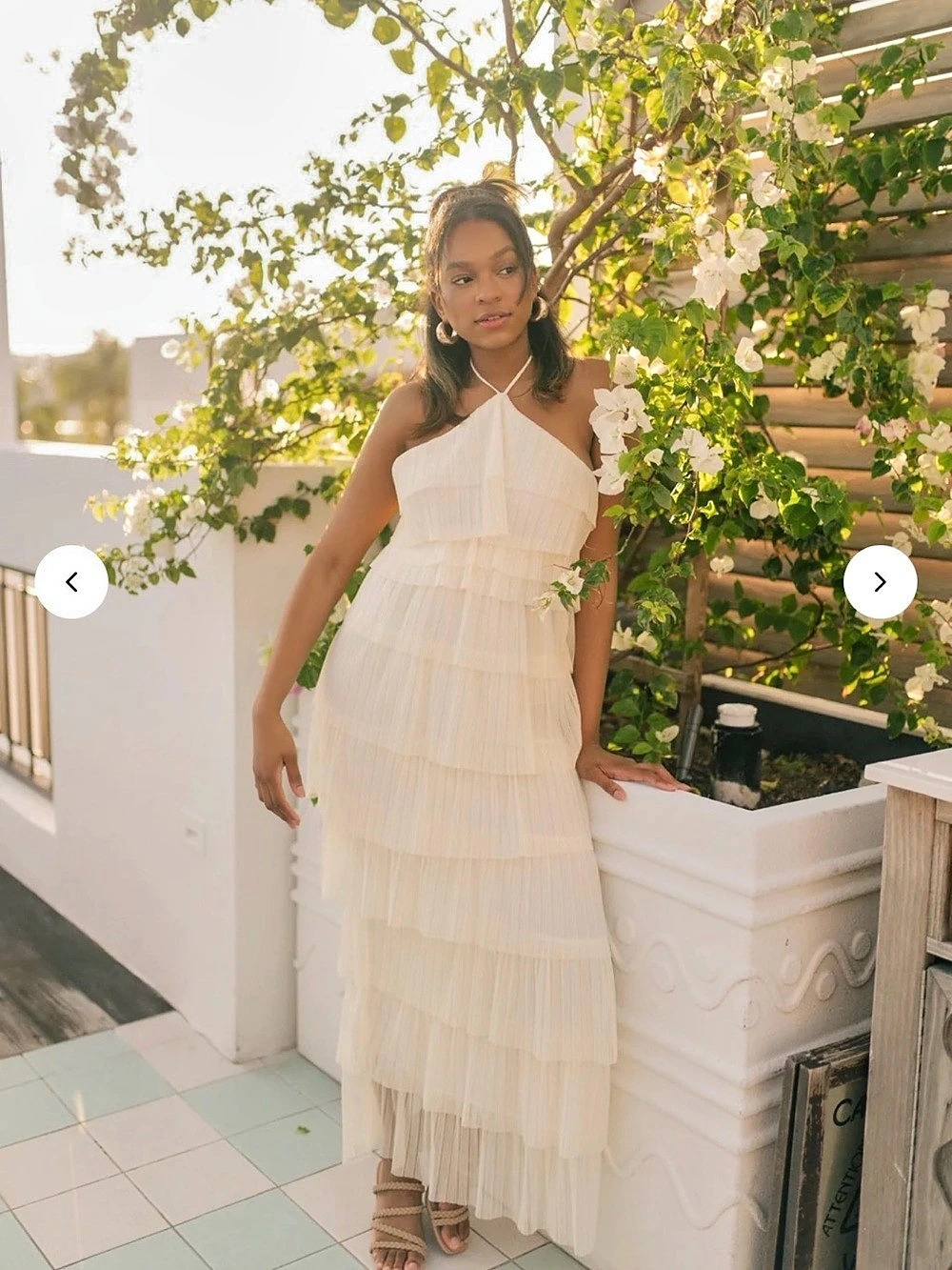 Ivory Tiered Ruffle Maxi Dress White